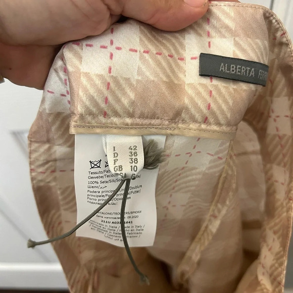 ! Alberta Ferretti high-rise check-print satin shorts sz 6 - Picture 10 of 10